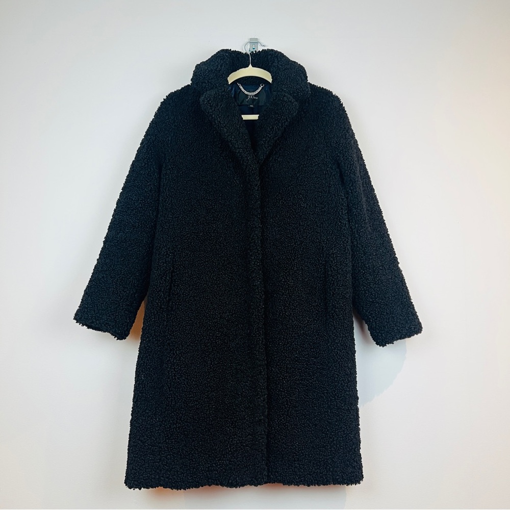 J. Crew Black Teddy Sherpa Coat Black Size XS